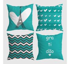 Kit 4 Capas De Almofada Decorativa Gratidão Modern Print