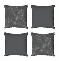 Kit 4 Capas De almofada Decorativa Tropical preto
