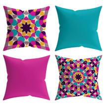 Kit 4 Capas de Almofada Decorativas Estampadas - 053