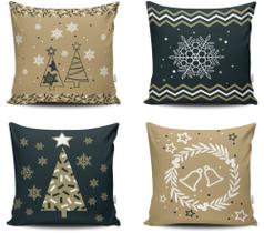 Kit 4 Capas de Almofada Decorativas Estampadas - Natal 45 Kit 4 Capas de Almofada Decorativas Estampadas - Natal 45