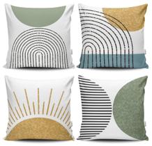 Kit 4 Capas de Almofada Decorativas Estampadas - Sol