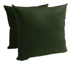 Kit 4 Capas de Almofada Decorativas Suede Lisa 45cm x 45cm com Zíper Verde Militar