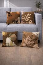 Kit 4 Capas De Almofada Decorativo Estampada Digitais Digital Elegante 42x42cm Moderna