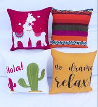 Kit 4 Capas de Almofada Digital 40cm x 40cm Lhama Kit 4 Capas de Almofada Digital 40cm x 40cm Lhama