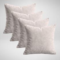 Kit 4 Capas de Almofada em Suede Premium Decoração Sala 50 x 50cm Glamour Avelã