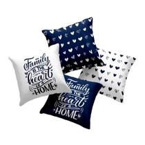 Kit 4 capas de Almofada estampa digital família - Linha Suave 8028