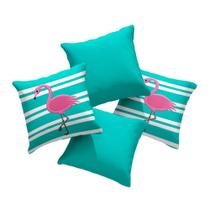 Kit 4 capas de Almofada estampa digital flamingo - Linha Suave 8012