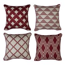 Kit 4 Capas de Almofada Estampada Luxo 43cm Com Viés Jolitex