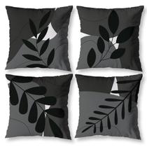 Kit 4 Capas de Almofada FLOLHAGENS 40cm Estampada Digital