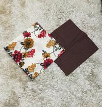 KIt 4 capas de almofada florida marrom