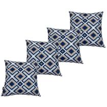 Kit 4 Capas de Almofada Impermeável Belize Zíper Invisível 45cmx45cm