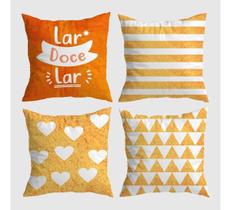 Kit 4 Capas De Almofada Lar Doce Lar Geométrica 40x40cm Kit 4 Capas De Almofada Lar Doce Lar Geométrica 40x40cm