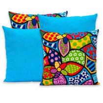 Kit 4 Capas de Almofada Lisa e Estampada 40x40 Zíper Gorgurinho