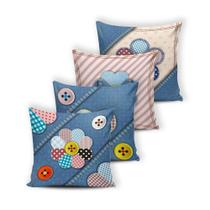 Kit 4 capas de Almofada Modern Print 42 cm x 42 cm - 036 Kit 4 capas de Almofada Modern Print 42 cm x 42 cm - 036
