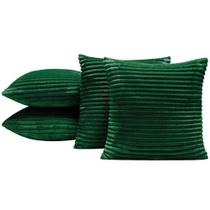 Kit 4 Capas De Almofada Napoli 45X45 Manta Canelada - Verde Esmeralda Kit 4 Capas De Almofada Napoli 45X45 Manta Canelada - Verde Esmeralda