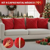 Kit 4 Capas De Almofada Para Natal Romântico 45x45cm Toque Suave Conforto Extra Acabamento Fino Kit 4 Capas De Almofada Para Natal Romântico 45x45cm Toque Suave Conforto Extra Acabamento Fino