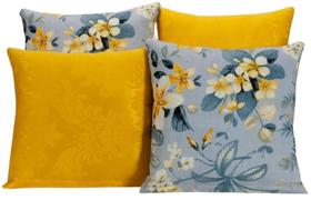 Kit 4 Capas De Almofada Para Sofá Estampa Amarelo Com ul Kit 4 Capas De Almofada Para Sofá Estampa Amarelo Com ul
