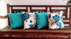 Kit 4 Capas de Almofadas 45x45cm Gorgurinho Floral/Oxford Tiffany