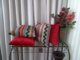 Kit 4 Capas de Almofadas 45x45cm Gorgurinho Indiano/Oxford Vermelho