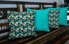 Kit 4 Capas de Almofadas 45x45cm Gorgurinho Triângulos/Oxford Tiffany