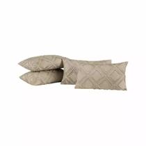 Kit 4 Capas de Almofadas 60x30cm Tecido 3D Baguete Aveline Bia Enxovais