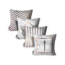 Kit 4 Capas de Almofadas Alta Qualidade Mdecore 45X45 Kit 4 Capas de Almofadas Alta Qualidade Mdecore 45X45