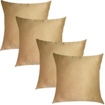 Kit 4 Capas de Almofadas Cetim Dourado 45x45cm Kit 4 Capas de Almofadas Cetim Dourado 45x45cm