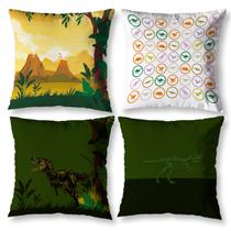 Kit 4 Capas de Almofadas Cheias Cheias Estampada Infantil Digital 40cm Dino Kit 4 Capas de Almofadas Cheias Cheias Estampada Infantil Digital 40cm Dino
