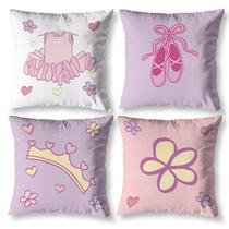 Kit 4 Capas de Almofadas Cheias Decorativas 40cm Bailarina