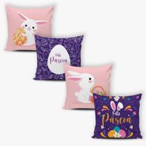 Kit 4 Capas de Almofadas com ziper Páscoa 45x45