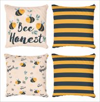 Kit 4 Capas De Almofadas Decorativa Bee Honest