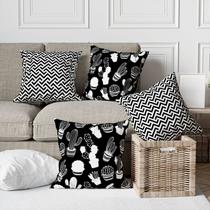 Kit 4 Capas De Almofadas Decorativa Cactus Noir