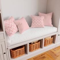 Kit 4 Capas De Almofadas Decorativa Chevron Rosa Claro