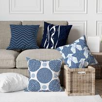 Kit 4 Capas De Almofadas Decorativa Denim