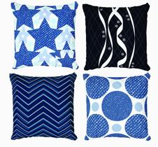Kit 4 Capas De Almofadas Decorativa Denim