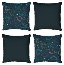 Kit 4 Capas De Almofadas Decorativa Dinossauros Kit 4 Capas De Almofadas Decorativa Dinossauros