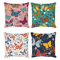 Kit 4 Capas De Almofadas Decorativa Farfalla