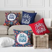 Kit 4 Capas De Almofadas Decorativa Feliz Natal Bonecos Diversos Kit 4 Capas De Almofadas Decorativa Feliz Natal Bonecos Diversos