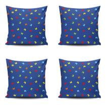 Kit 4 Capas de Almofadas Decorativa Festa Junina Bandeirinhas Diversas 40x40 cm