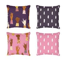 Kit 4 Capas De Almofadas Decorativa Girl Power