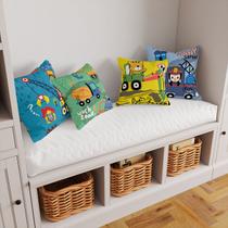 Kit 4 Capas De Almofadas Decorativa Infantil Animais Carro Trabalho Kit 4 Capas De Almofadas Decorativa Infantil Animais Carro Trabalho