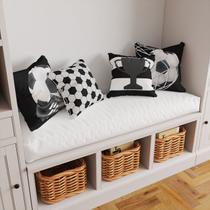 Kit 4 Capas De Almofadas Decorativa Infantil Futebol Bola Preto e Branco Kit 4 Capas De Almofadas Decorativa Infantil Futebol Bola Preto e Branco