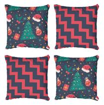 Kit 4 Capas De Almofadas Decorativa Natal Gorrinhos