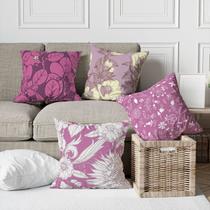 Kit 4 Capas De Almofadas Decorativa Purple Flowers Kit 4 Capas De Almofadas Decorativa Purple Flowers