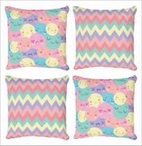 Kit 4 Capas De Almofadas Decorativa Smiley Kit 4 Capas De Almofadas Decorativa Smiley