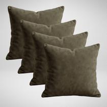 Kit 4 Capas de Almofadas Decorativa Suede Premium Toque Macio 50x50cm Glamour Capuccino