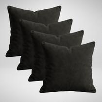 Kit 4 Capas de Almofadas Decorativa Suede Premium Toque Macio 50x50cm Glamour Preto Kit 4 Capas de Almofadas Decorativa Suede Premium Toque Macio 50x50cm Glamour Preto
