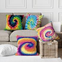 Kit 4 Capas De Almofadas Decorativa Tie Dye Espiral