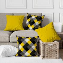 Kit 4 Capas De Almofadas Decorativa Triangulo Amarelo