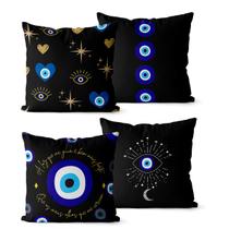 Kit 4 Capas De Almofadas Decorativas 45x45 - Olho Grego Kit 4 Capas De Almofadas Decorativas 45x45 - Olho Grego